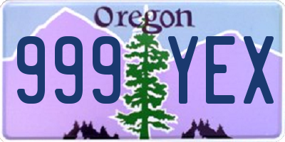 OR license plate 999YEX