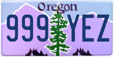 OR license plate 999YEZ