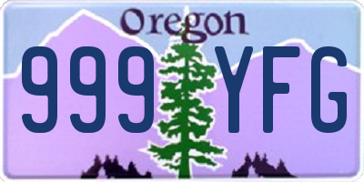 OR license plate 999YFG