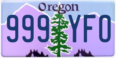 OR license plate 999YFO