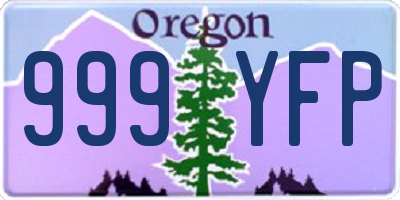 OR license plate 999YFP