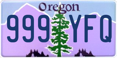 OR license plate 999YFQ