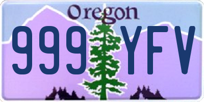 OR license plate 999YFV