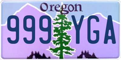 OR license plate 999YGA