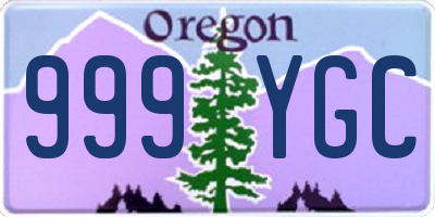 OR license plate 999YGC