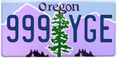 OR license plate 999YGE