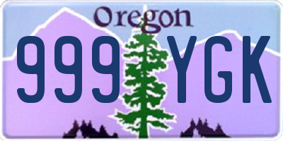 OR license plate 999YGK