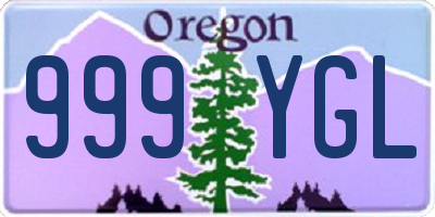 OR license plate 999YGL