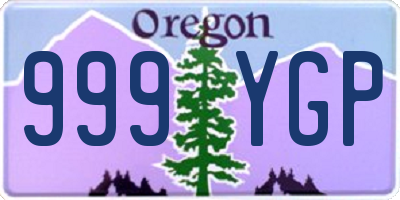 OR license plate 999YGP