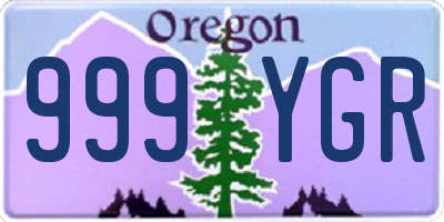 OR license plate 999YGR