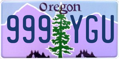 OR license plate 999YGU