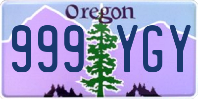 OR license plate 999YGY