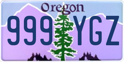 OR license plate 999YGZ