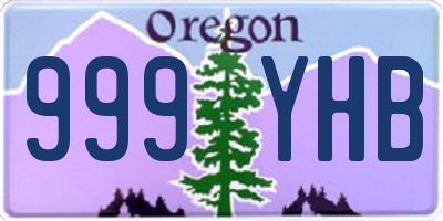 OR license plate 999YHB
