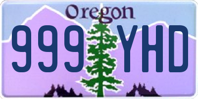 OR license plate 999YHD