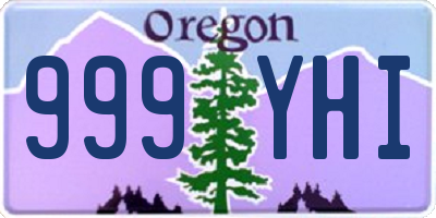 OR license plate 999YHI