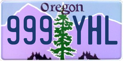 OR license plate 999YHL