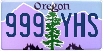 OR license plate 999YHS