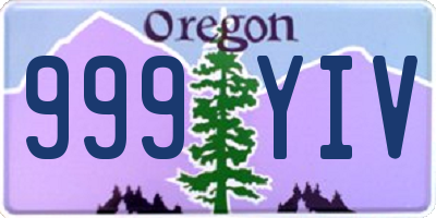 OR license plate 999YIV