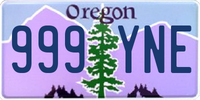 OR license plate 999YNE