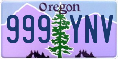 OR license plate 999YNV