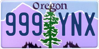 OR license plate 999YNX