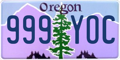 OR license plate 999YOC
