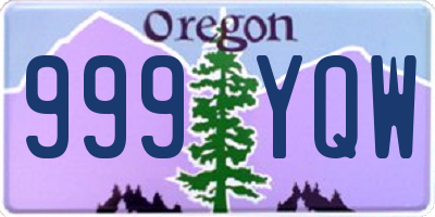 OR license plate 999YQW