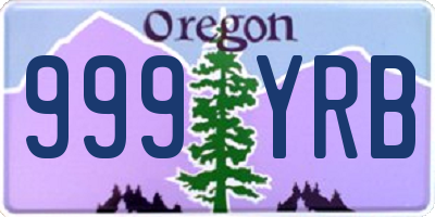 OR license plate 999YRB