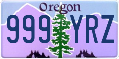 OR license plate 999YRZ