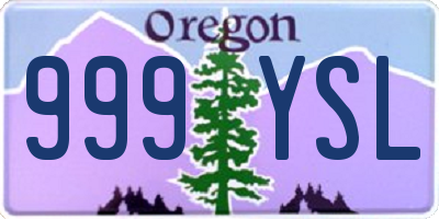 OR license plate 999YSL