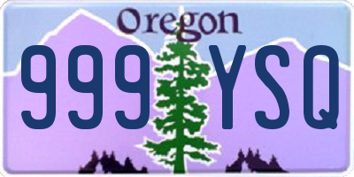OR license plate 999YSQ