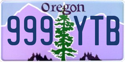 OR license plate 999YTB