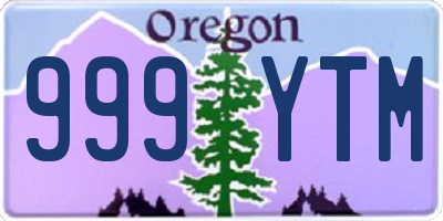 OR license plate 999YTM