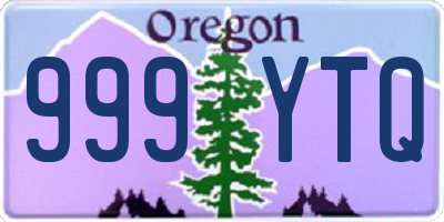 OR license plate 999YTQ