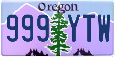 OR license plate 999YTW