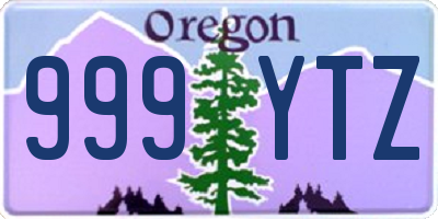 OR license plate 999YTZ