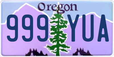 OR license plate 999YUA