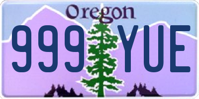 OR license plate 999YUE