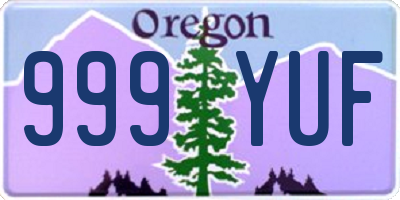 OR license plate 999YUF