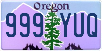 OR license plate 999YUQ