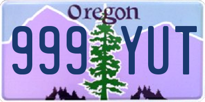 OR license plate 999YUT