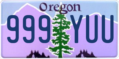 OR license plate 999YUU