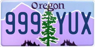 OR license plate 999YUX