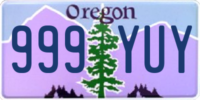 OR license plate 999YUY