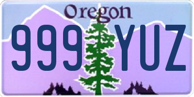 OR license plate 999YUZ