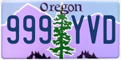 OR license plate 999YVD