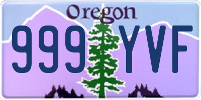 OR license plate 999YVF