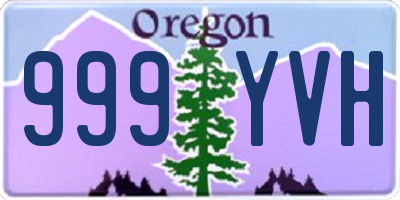 OR license plate 999YVH