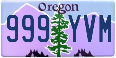OR license plate 999YVM
